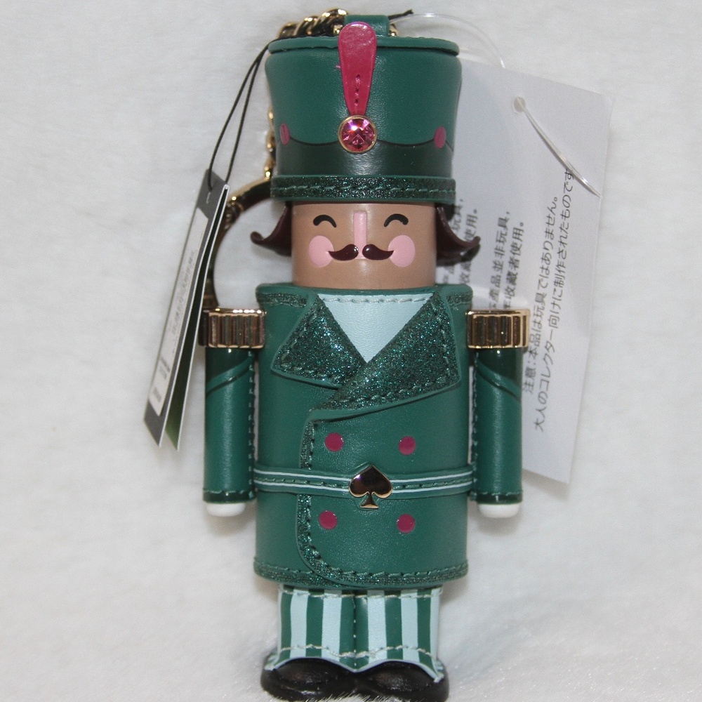NWT Kate Spade Green Nutcracker Keychain Bag Charm Christmas gift